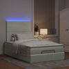 vidaXL Ottoman-Bett mit Matratzen & LEDs Hellgrau 120x200 cm Samt