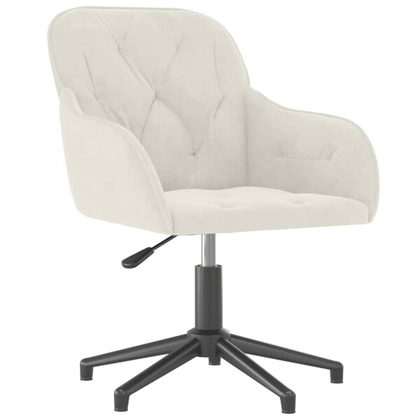 vidaXL B&uuml;rostuhl Drehbar Creme Samt
