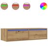 vidaXL TV-Schrank mit LED-Leuchten Artisan-Eiche 100x35,5x25 cm