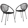 vidaXL Gartenst&uuml;hle 2 Stk. PVC Rattan Schwarz