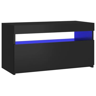vidaXL TV-Schrank mit LED-Leuchten Schwarz 75x35x40 cm