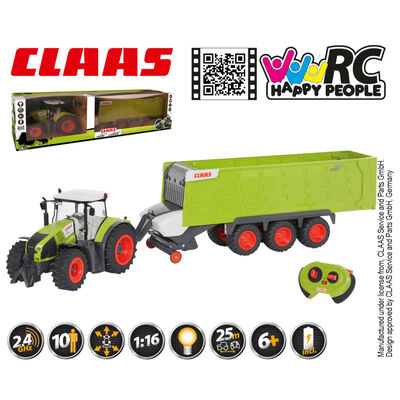 CLAAS Ferngesteuerter Traktor mit Anhänger AXION870 & CARGOS9600 1:16