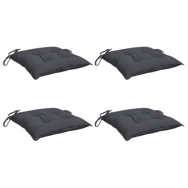 vidaXL Stuhlkissen 4 Stk. Anthrazit 40x40x7 cm Oxford-Gewebe