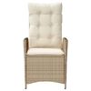 vidaXL 3-tlg. Bistro-Set mit Kissen Beige Poly Rattan