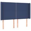 vidaXL Boxspringbett mit Matratze & LED Blau 140x200 cm Stoff