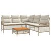 vidaXL 2-tlg. Garten-Sofagarnitur mit Kissen Beige Poly Rattan