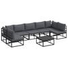 vidaXL Gartensofa-set 8 Stk. Schwarz Aluminium