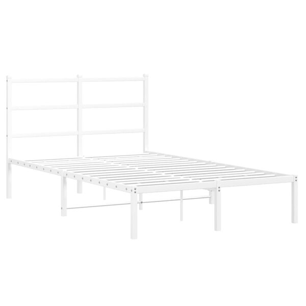 vidaXL Bettgestell mit Kopfteil Metall Wei&szlig; 120x190 cm