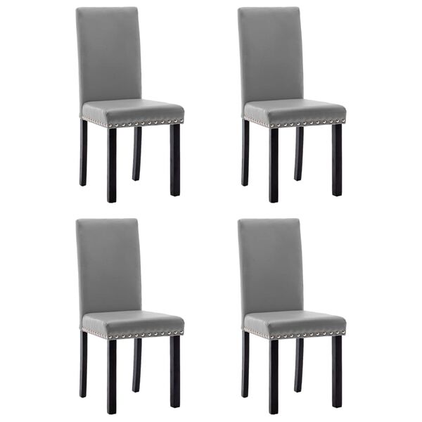 vidaXL Esszimmerst&uuml;hle 4 Stk. Grau PVC