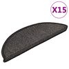 vidaXL Stufenmatten Selbstklebend Sisal 15 Stk. 56x17x3 cm Anthrazit