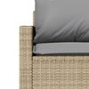 vidaXL Gartensofa mit Kissen 3-Sitzer Beige Poly Rattan