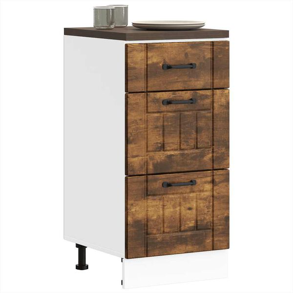 vidaXL K&uuml;chen-Unterschrank Lucca R&auml;uchereiche Holzwerkstoff