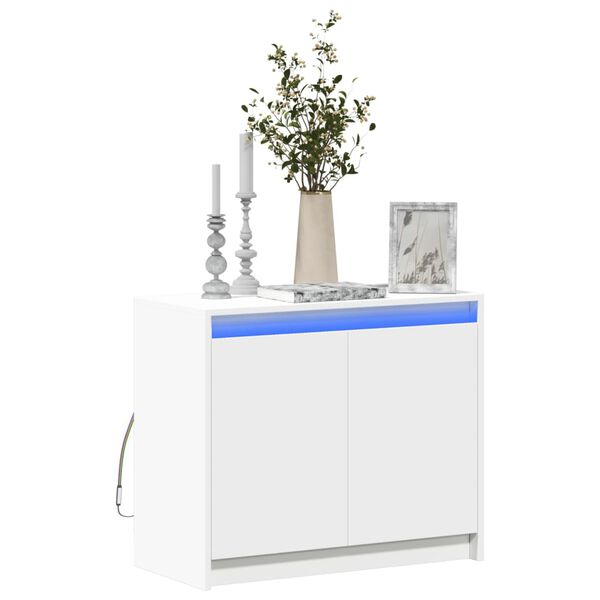 vidaXL LED-Sideboard Weiß 72x34x61 cm Holzwerkstoff