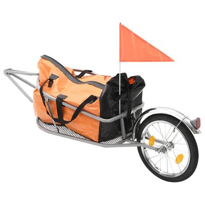 vidaXL Gepäck-Fahrradanhänger mit Tasche Orange und Schwarz im