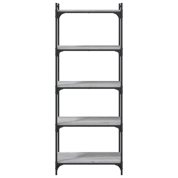vidaXL B&uuml;cherregal 5 B&ouml;den Grau Sonoma 60x30x154 cm Holzwerkstoff
