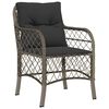 vidaXL Garten Essgruppe mit Kissen 3 pcs Grau Poly-Rattan