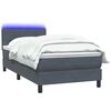 vidaXL Boxspringbett mit Matratze & LED Dunkelgrau 80x220 cm Samt