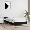 vidaXL Bettgestell mit Kopfteil ohne Matratze Schwarz 90x200 cm Stoff