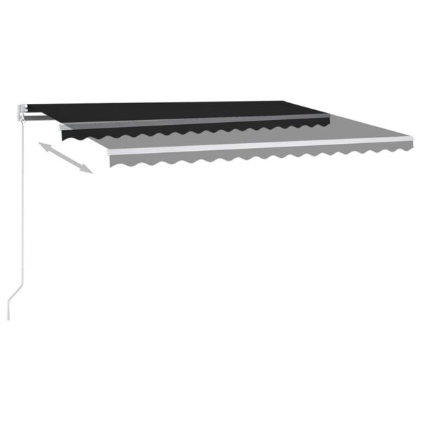 vidaXL Markise Manuell Einziehbar 400x350 cm Anthrazit