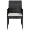 vidaXL Gartenst&uuml;hle mit Kissen 4 Stk. Poly Rattan Schwarz
