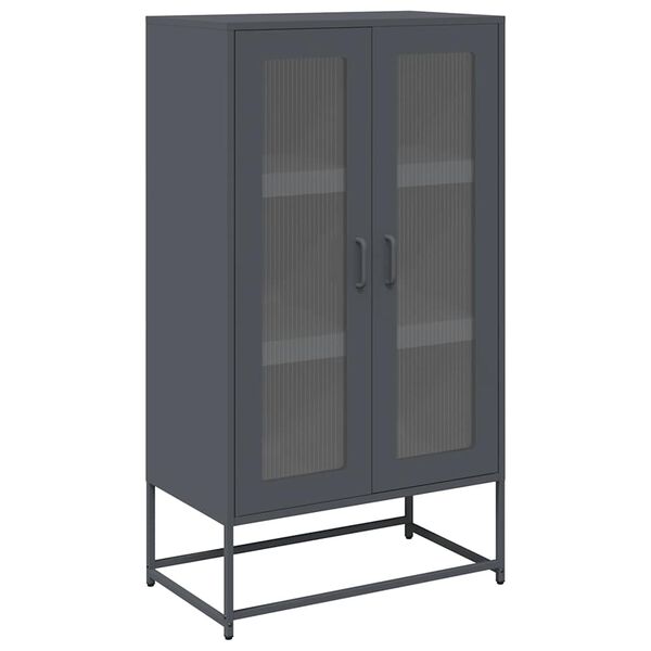 vidaXL Highboard Anthrazit 68x39x123 cm Stahl