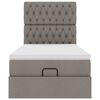 vidaXL Ottoman-Bett mit Matratze Taupe 90x200 cm Stoff