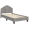 vidaXL Kinderbettgestell mit Kopfteil Hellgrau 80 x 160 cm Samt