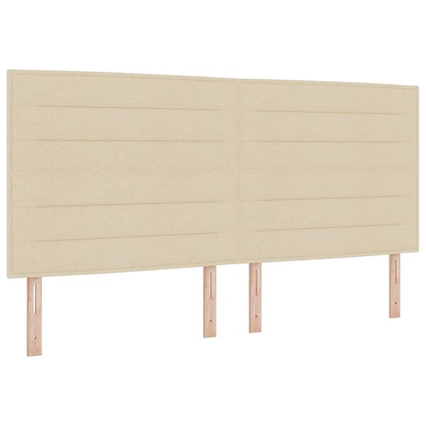 vidaXL Boxspringbett mit Matratze Creme 200 x 200 cm Stoff