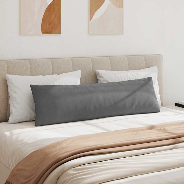 vidaXL Sofakissen 2 St&uuml;ck Dunkelgrau 145 x 40 cm Stoff