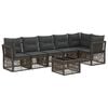 vidaXL Gartensofa-set 7 Stk. Grau Poly-Rattan