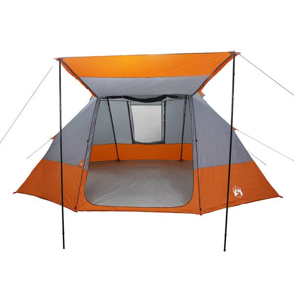 vidaXL Campingzelt mit Dach Grau und Orange 482 x 360 x 227 cm Taft