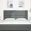 vidaXL LED Kopfteil mit LED-Lichtleisten Dunkelgrau 180 cm Polyester