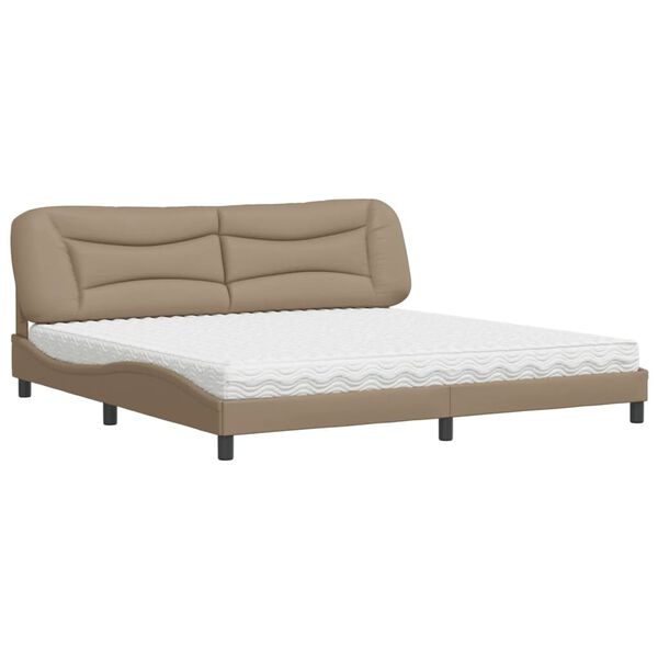 vidaXL Bett mit Matratze "Hvar" Cappuccino-Braun 200x200 cm Kunstleder