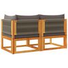vidaXL Gartensofa mit Kissen 2-Sitzer Holz Akazie & Seil