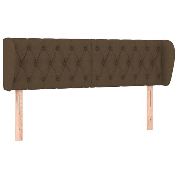vidaXL Kopfteil mit Ohren Dunkelbraun 147x23x78/88 cm Stoff