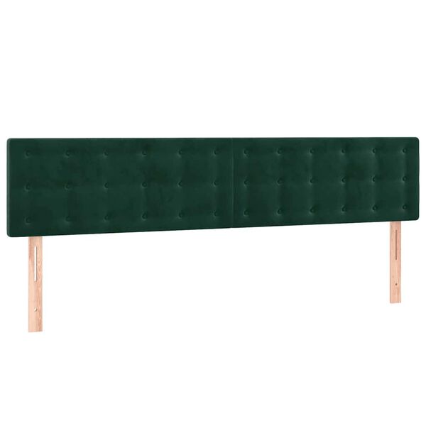 vidaXL LED Kopfteil Dunkelgr&uuml;n 200x5x78/88 cm Samt