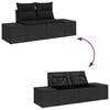 vidaXL Garten-Sofa-Set mit Speicher 9 pcs Schwarz Poly Rattan