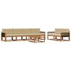 vidaXL Outdoor-Sofagarnitur mit Kissen 7 pcs Natur und Beige