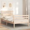 vidaXL Massivholzbett mit Kopfteil 100x200 cm