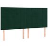 vidaXL Boxspringbett mit Matratze Dunkelgr&uuml;n 200x200 cm Samt