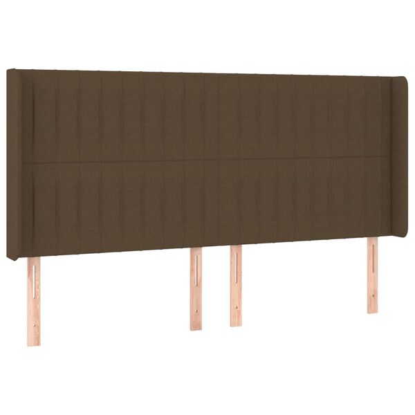 vidaXL LED Kopfteil Dunkelbraun 203x16x118/128 cm Stoff
