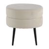 Venture Home Hocker Pot 40x40x40 cm Samt Schwarz und Hellbeige
