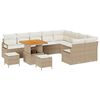 vidaXL Gartensofa-set 12 stk. Beige Poly-Rattan