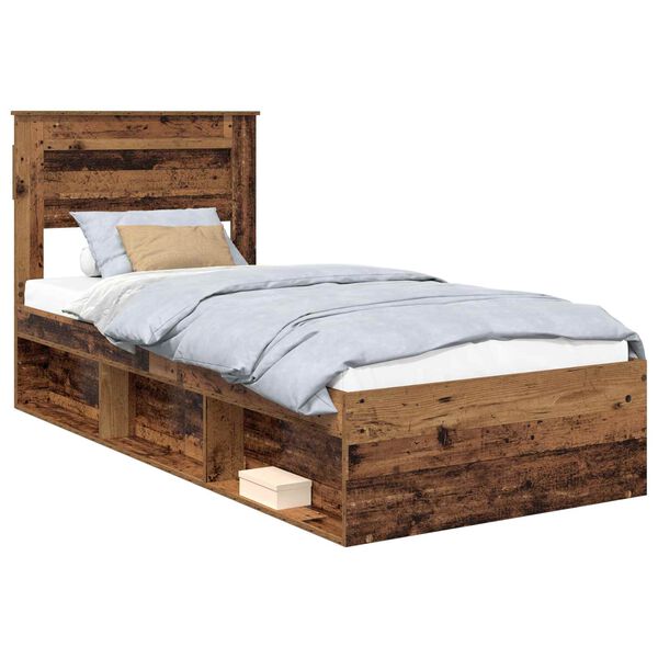 vidaXL Bettrahmen Altholz 100 x 200 cm Massives Kiefernholz