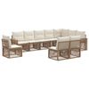vidaXL Gartensofa-set 10 Stk. Beige und Cremewei&szlig; Poly-Rattan