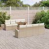 vidaXL Garten-Sofa-Set mit Kissen 7 pcs Beige und Creme