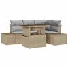 vidaXL Gartensofa-set mit Kissen 5 pcs Beige und Hellgrau Poly-Rattan