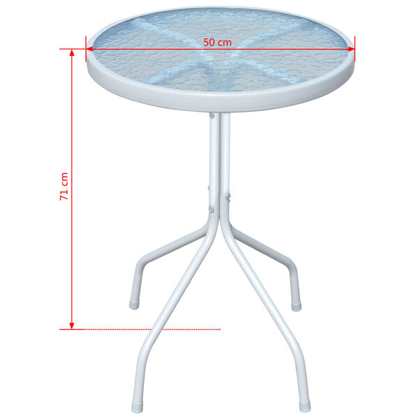 vidaXL Gartentisch 50 x 71 cm Stahl Rund Grau