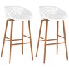 vidaXL Barhocker 2 Stk. Wei&szlig;
