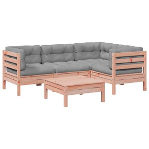 vidaXL 5-tlg. Garten-Sofagarnitur mit Kissen Massivholz Douglasie
